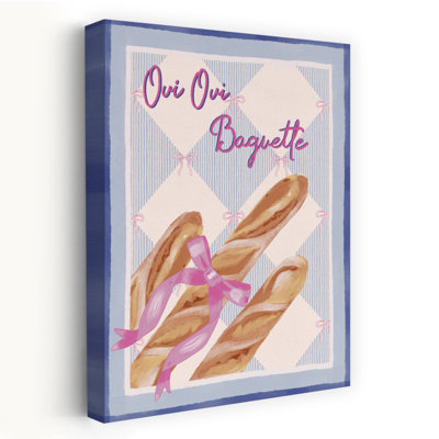 «Oui Oui Baguette», impression murale rétro délicate