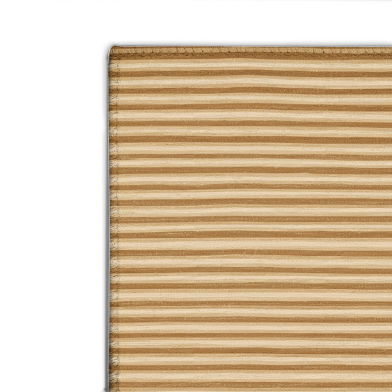 HorizontalStripes Brown Indoor and Outdoor Area Rug, Rectangle 2' x 3'