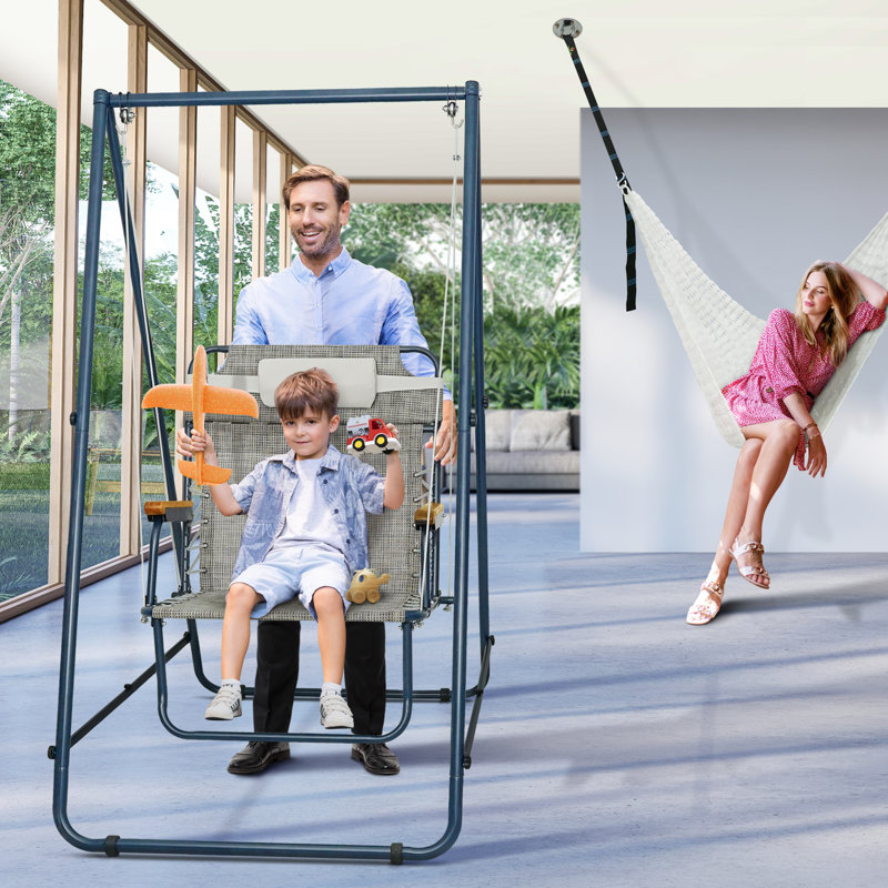 Support de chaise hamac en acier, Bleu