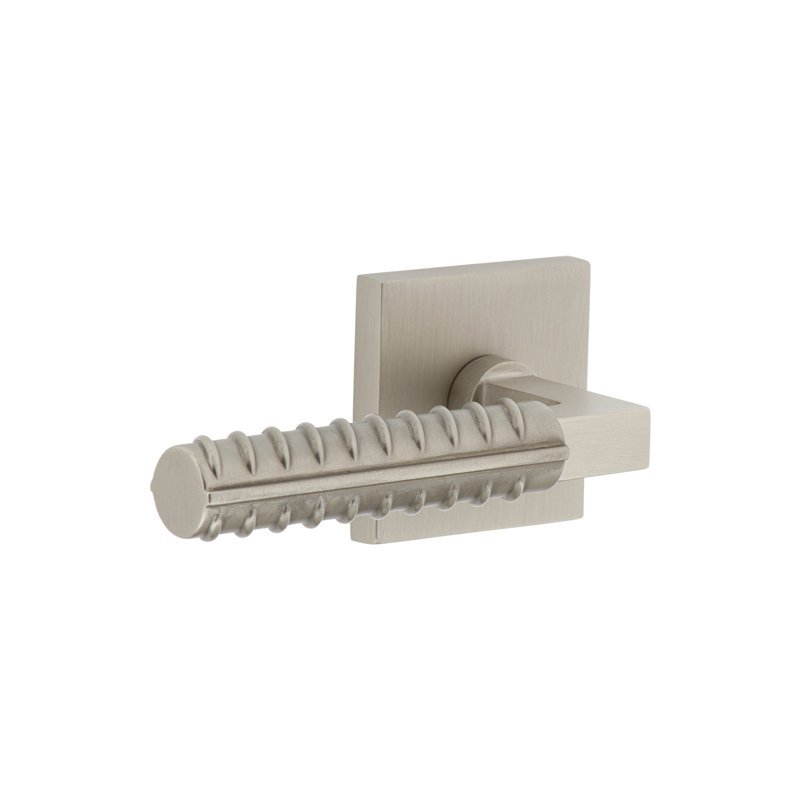 Viaggio Circolo Rosette Double Dummy, Modern Industrial Lever, Square, Satin Nickel