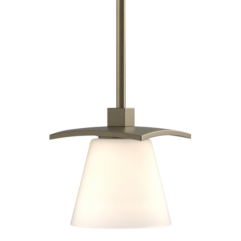 Wren 1 - Light Single Dome Pendant, Opal Glass, Soft Gold