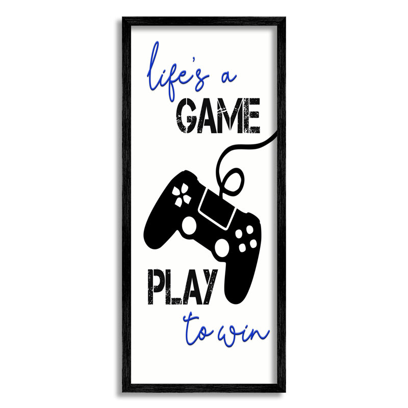 Art mural personnalisé Life's A Game cmw-125, Oui, Giclée encadrée noir minuit, H 24 po x l 10 po