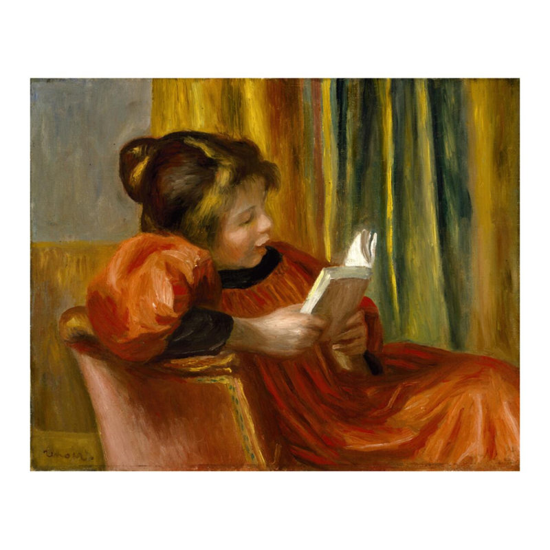«Girl lecture» par Pierre-Auguste Renoir - Impression giclée, H 22 po x l 28 po