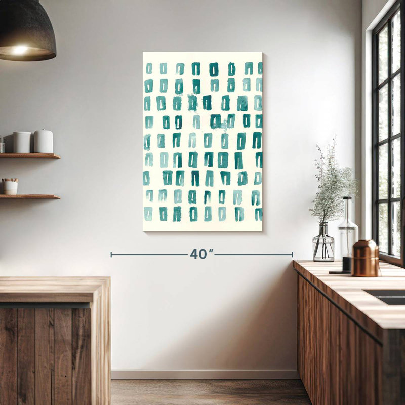 Motif de batik bleu II, H 39 po x l 26 po