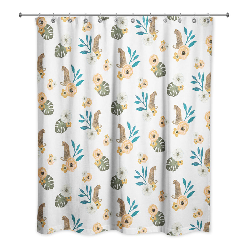 Ensemble de rideau de douche en polyester, Blanc