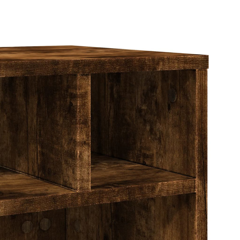 Printer Stand With Wheels 16.1"X12.6"X13.6", Smoked Oak