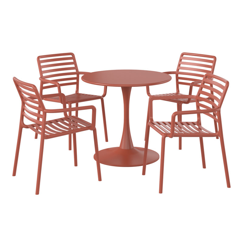 Ensemble repas extérieur pour 4 personnes, Rouge