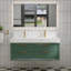 Meuble-lavabo mural 48 po à double cuve flottante, armoire murale avec plateau en pierre reconstituée, éclairage à DEL et 4 tiroirs à fermeture en douceur-270343955-270344172-270344174