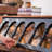 Retro color matching design solid wood TV cabinet