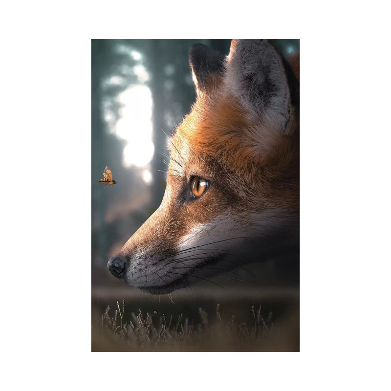 The Fox And The Wasp by Zenja Gammer - Print on Canvas, Wrapped Canvas, 20.32 cm H x 30.48 cm W