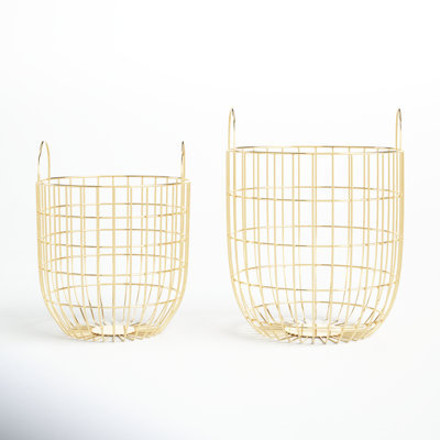 Metal Decorative Basket - Set of 2