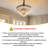 Clear Crystal Chandelier Vintage Farmhouse Round Ceiling Chandelier Pendant Lamp With Matt Black Iron Frame