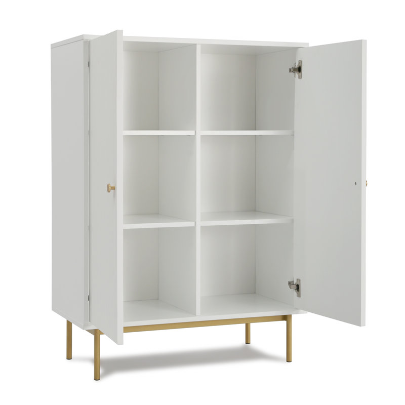 Ajasia 2 -Door Rectangle Accent Cabinet, White