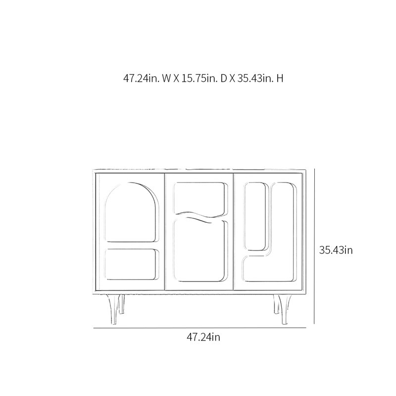 Modern Minimalist Sideboard Cabinet, Cream White