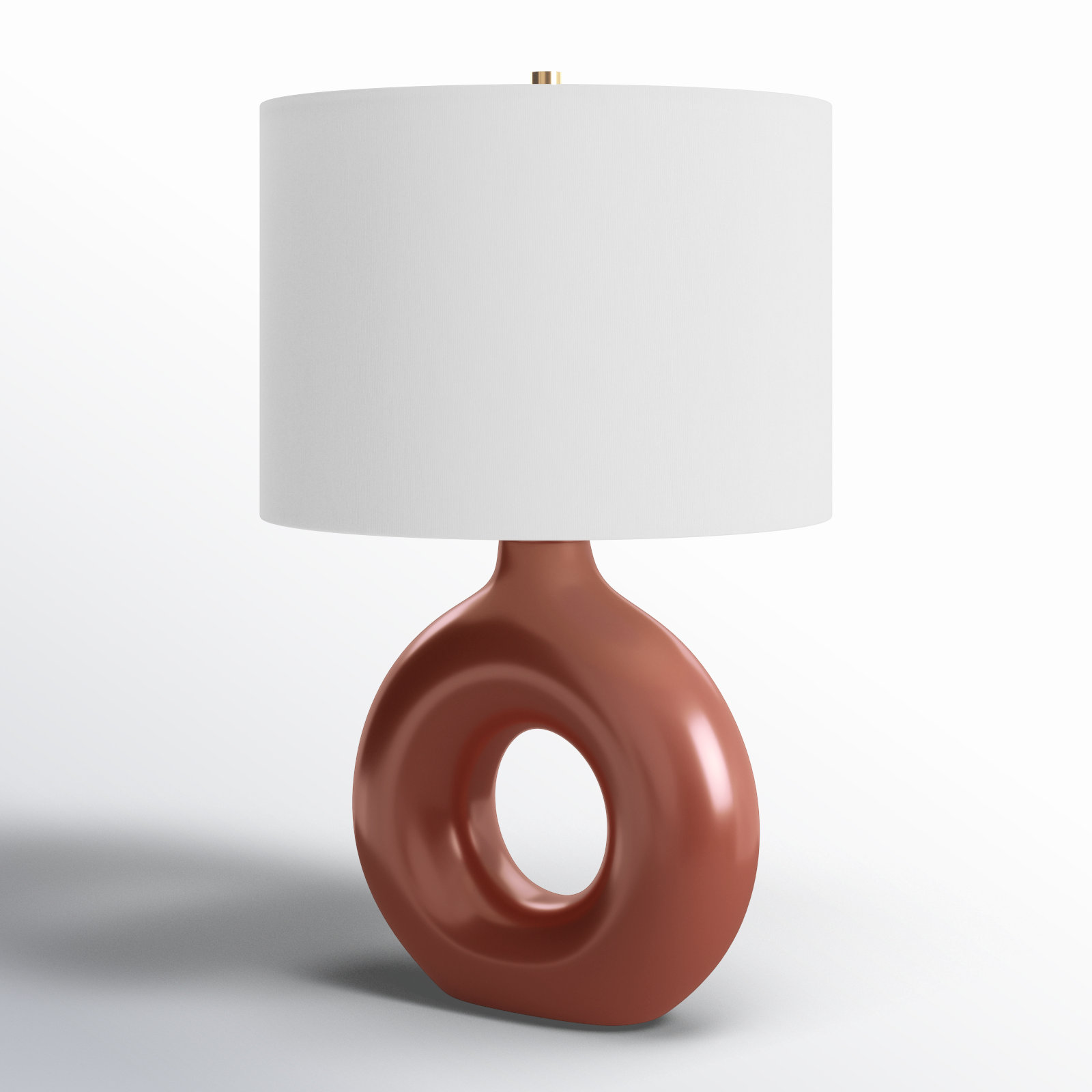 Roumel Ceramic Table Lamp, Red