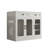 Large Hidden Cat Litter Box Enclosure Cabinet with Glass Door, Side Access, Built-in Light & Storage Drawers, Gray Wood Grain Finish
