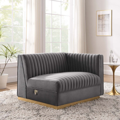 Sanguine Channel Tufted Performance Velvet Modular Sectional Sofa Chair