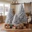 Ensemble d'arbre de Noël argenté pré-éclairé, arbres artificiels en PVC de 4 pi 6 pi 7,4 pi avec 11 modes d'éclairage, branches articulées