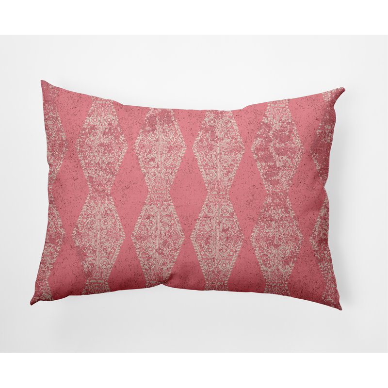 Striped Reversible Throw Pillow, Pink