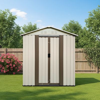 White Apex Roof Outdoor Storage Shed For Garden, Beautiful And Practical