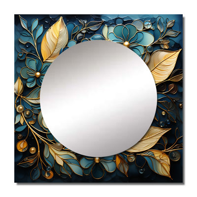 Adran - Leaves Square Mirror For Wall Art Decor