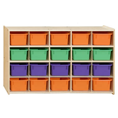 Wood Designs Multi-Storage with (15) Translucent Trays