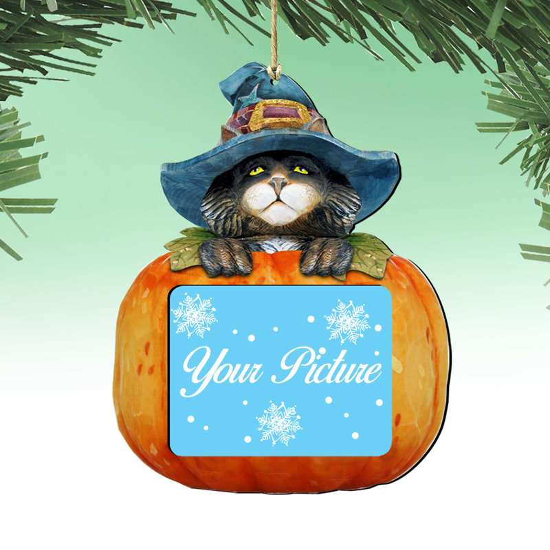 Ornement en forme de citrouille d'Halloween chat noir