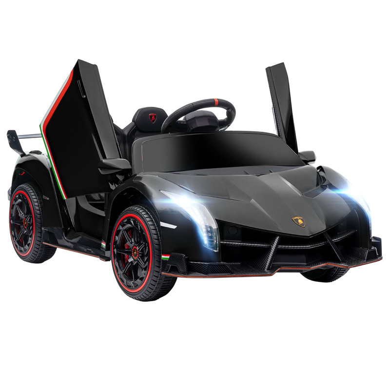 Black 12V Lamborghini Veneno Kids Ride-On Car with Remote Control