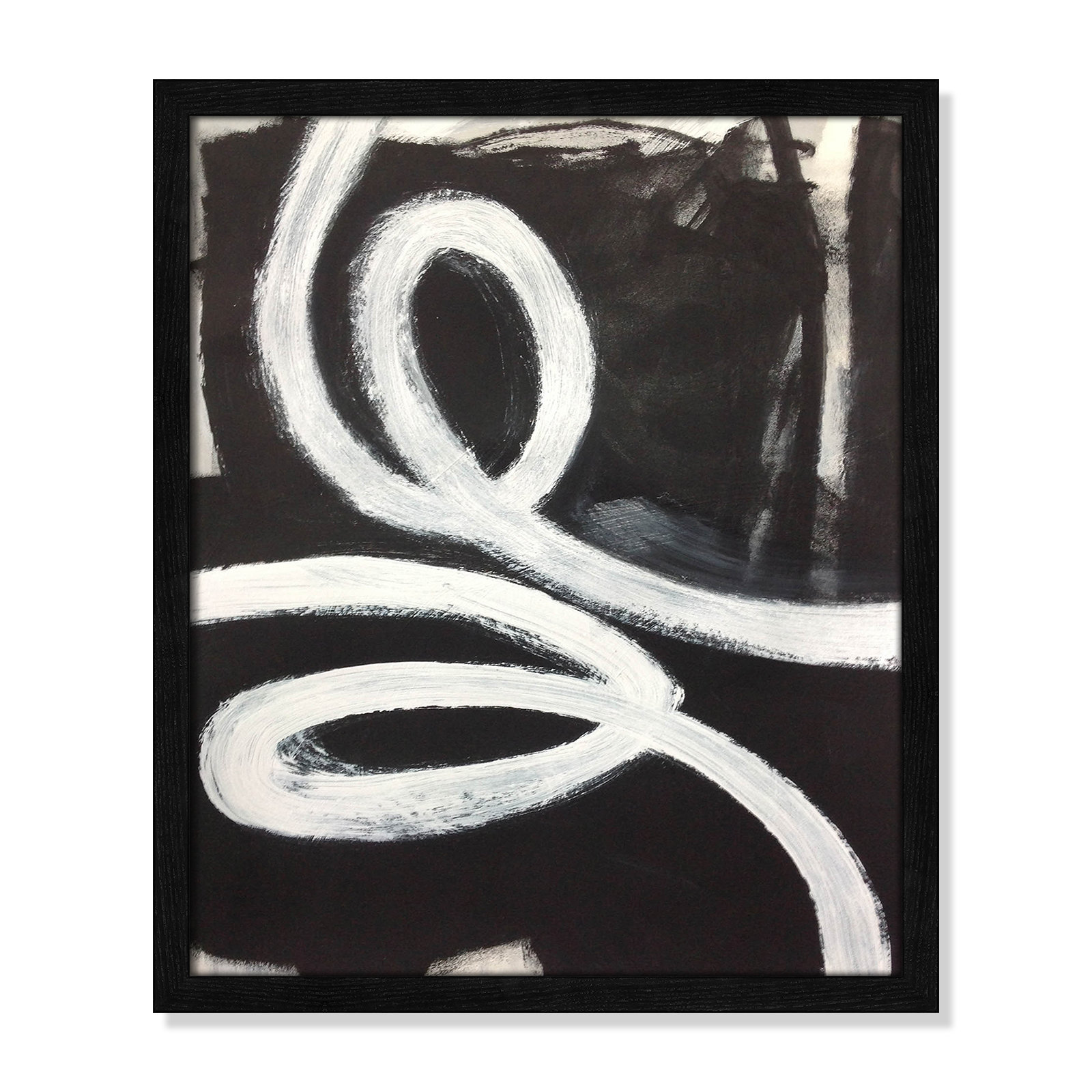 Swirly Swirls I by Casa Fine Arts, Black Slim Unmatted Picture Framed, 19" H x 16" W x 0.75" D