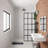 Pyramid 36" Wall Mounted Rectangular Solid Surface Bathroom Sink in Matte Finish - Black, With Faucet Hole