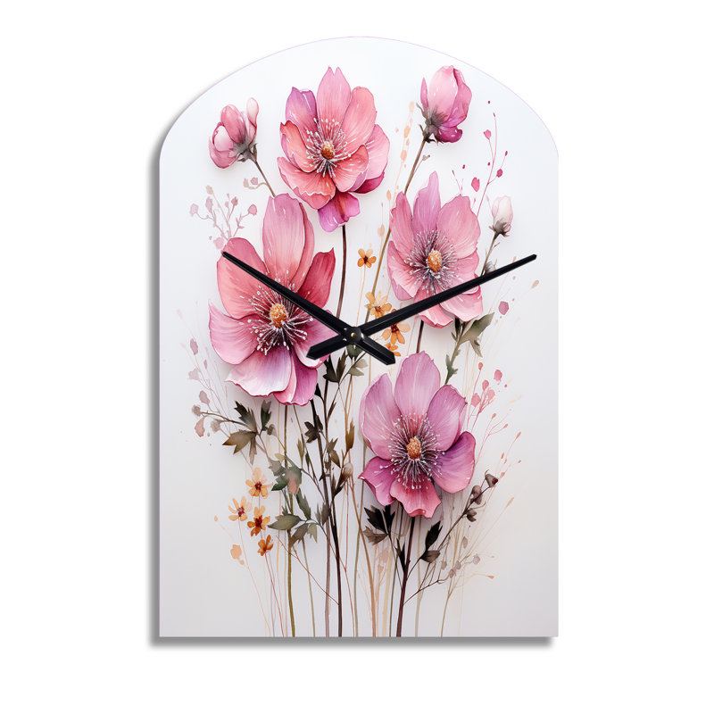 Horloge murale en métal rose, Moyenne