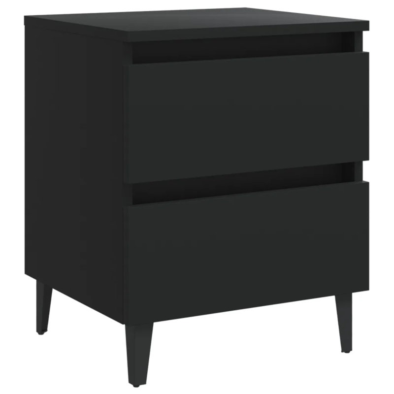 Smethwick Bed Cabinets 2 pcs 40x35x50 cm Engineered Wood, Black, 2