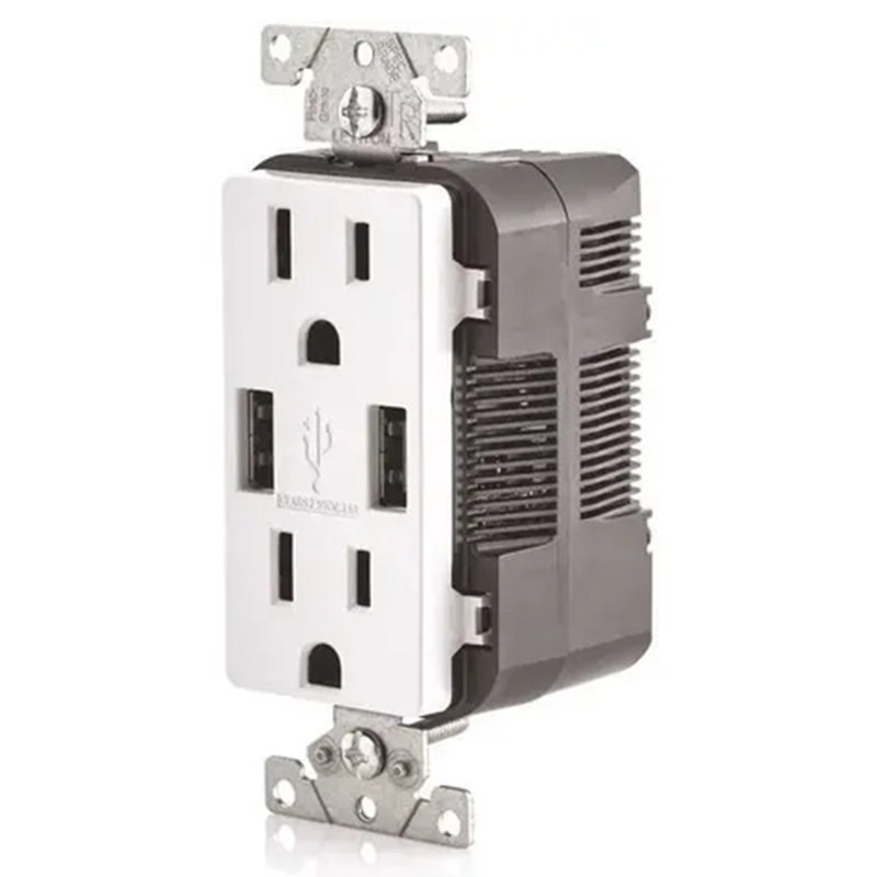 Ensemble de 3 prises de courant et de chargeur USB 5 à 15 Levron Decora 125 Volt