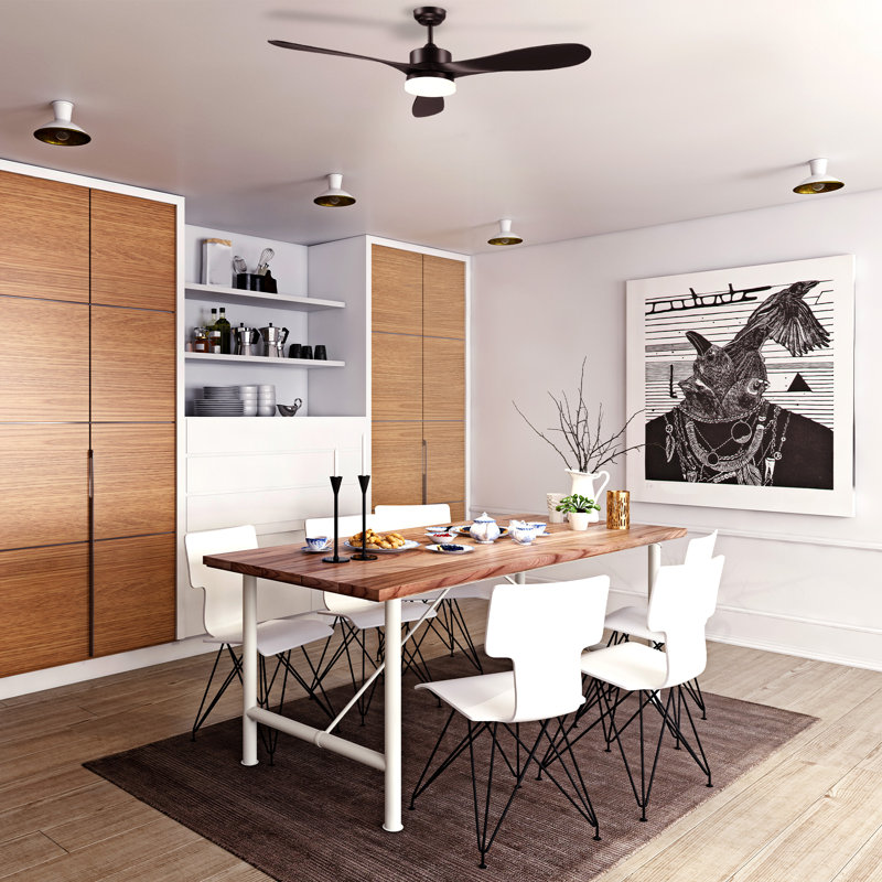 Alisan Ceiling Fan with LED Lights, Brown