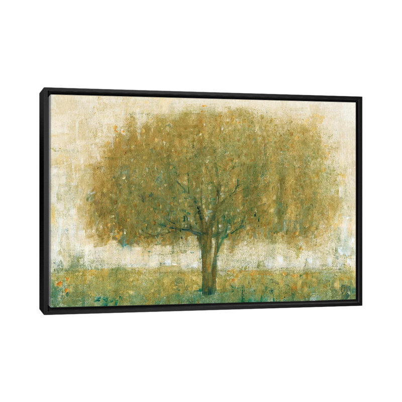 « summer day tree ii », impression sur toile, H 18 po x l 26 po x P 1,5 po, Toile avec cadre noir, Pas de tapis