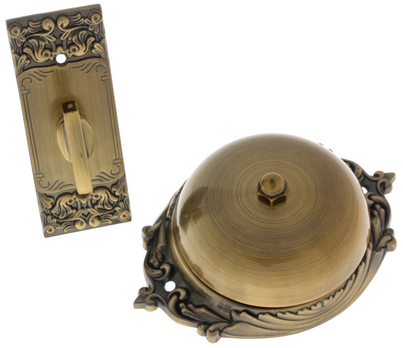 Solid Brass Craftsman Twist Bell, Antique Brass