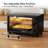 OVENTE 8L Countertop Toaster Oven with 60-Minute Timer, Adjustable Temperature Control, Easy-to-Clean Baking Pan, 750W Compact Mini for Pizza, Toast, Bake, and Broil, Black TO2808B