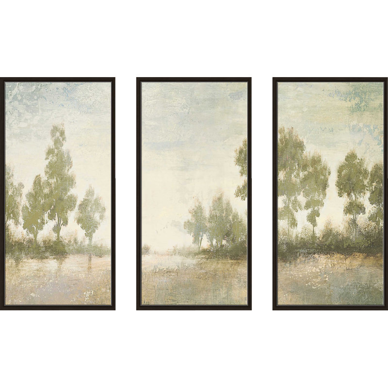 "Distant Valley", peinture sur toile flottante 3 pièces, L 64,5 po x H 41,5 po
