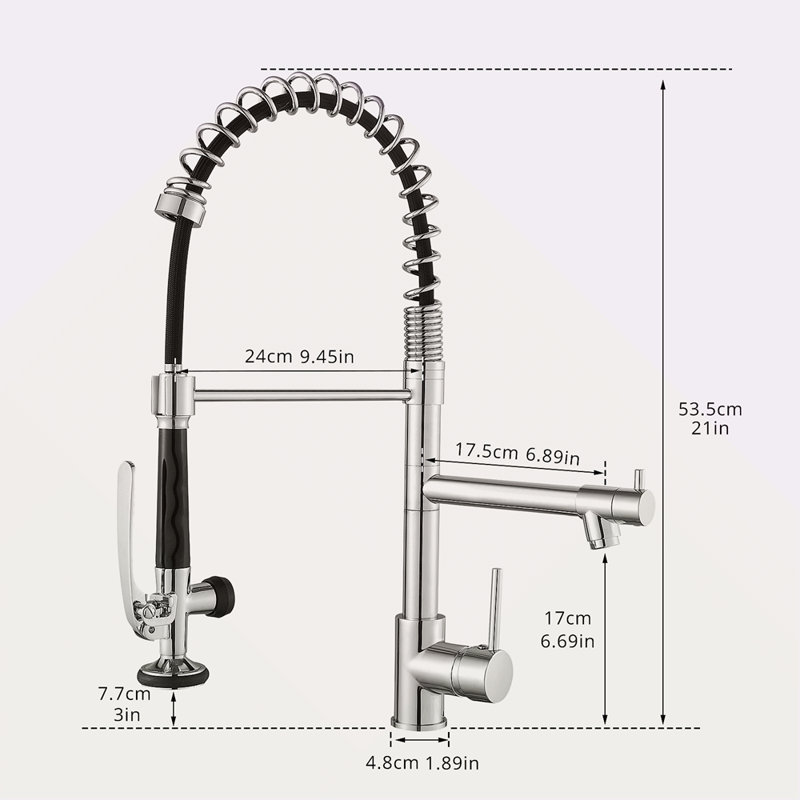 Commercial Kitchen Faucet With Pull Down Sprayer, Single Handle Single Lever Kitchen Sink Faucet, Chrome