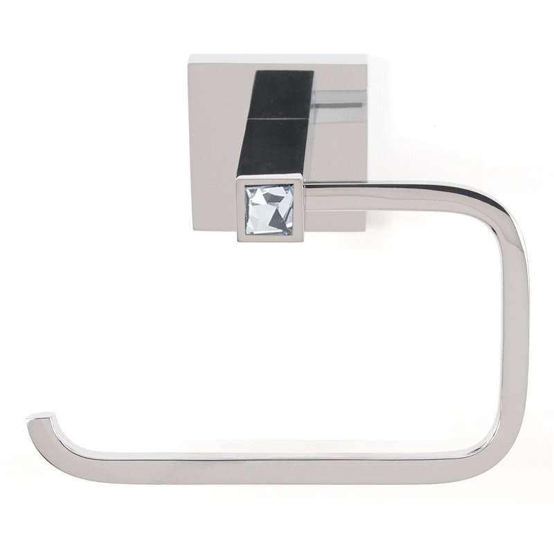 Swarovski Crystal Wall Mounted Single Post Tissue Holder, Polished Chrome