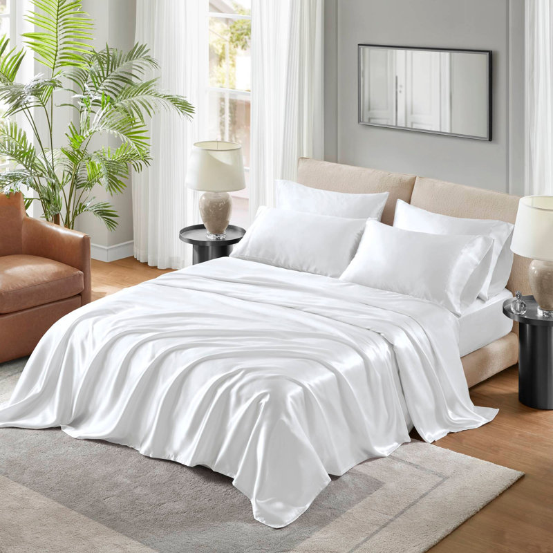 4 ensembles de literie PCSSoft, Housse de couette simple et 3 pièces supplémenta, Blanc
