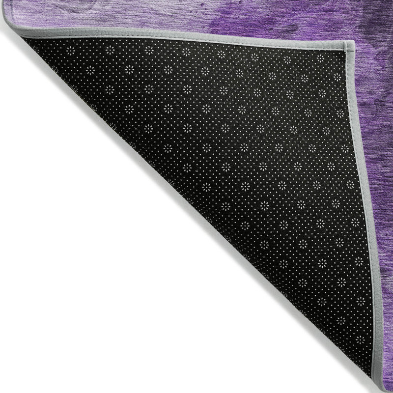 Tapis intérieur lavable abstrait lilas et aubergine 9 pi x 12 pi mauve