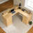 59" Modern Fluted L-Shaped Computer Desk With Storage Cabinet And Charging Station-292833485