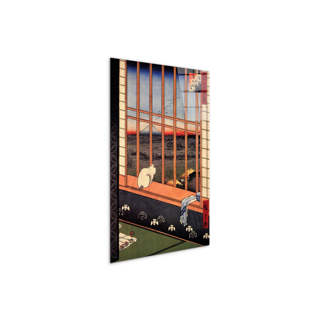 "Asakusa Ricefields" by Hiroshige Utagawa 53×79.5 cm CrystalArt Acrylic Glass Effect, Lightweight Ready to Hang