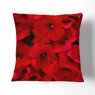Seeing Red Flowers Scatter Cushion with Filling