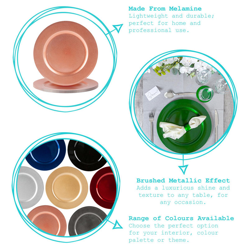 Melamine Solid Colour Charger, Silver