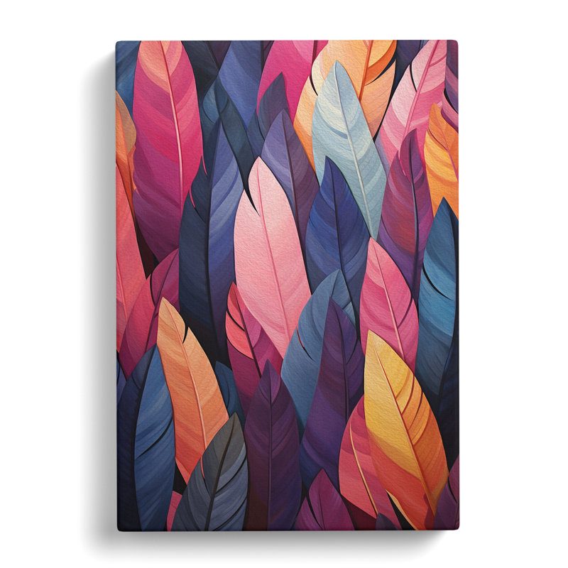 Feather Geometric - Wrapped Canvas, 50cm H x 35cm W x 3cm D