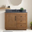 Ensemble de meuble-lavabo sur pied à simple cuve 42 po avec plateau en calcaire noir Avignon