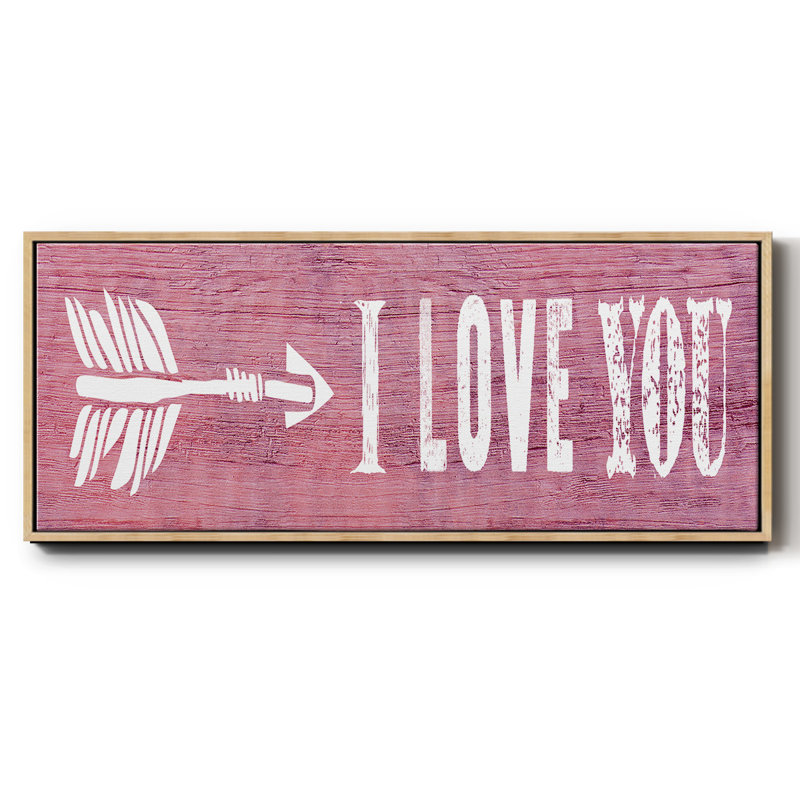 «I Love You», toile encadrée, H 8 po x l 20 po