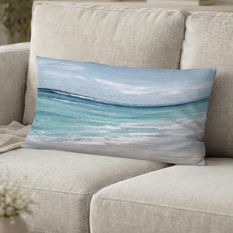 Coussin décoratif bleu et côtier Beach Wonder, H 12 po x l 20 po
